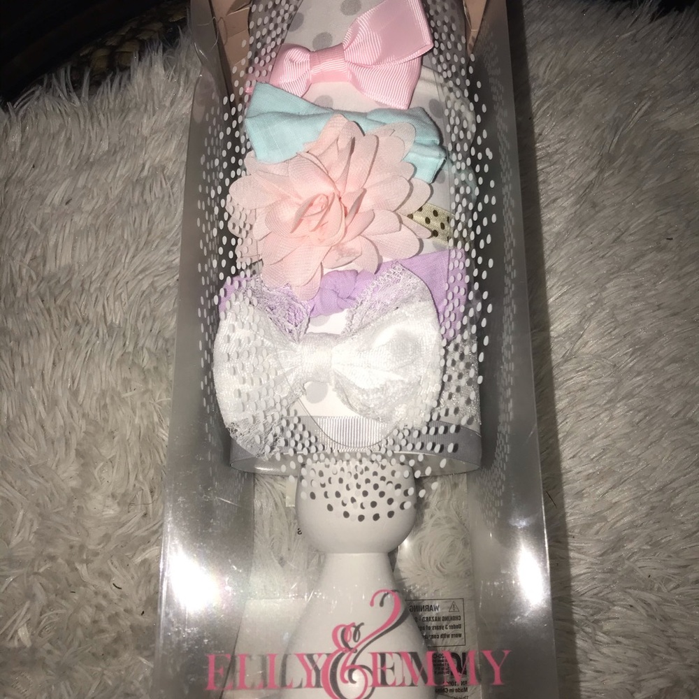 New little girls head band stand white and grey